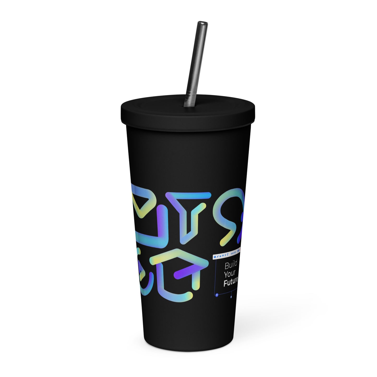 Builderall insulated tumbler with a straw