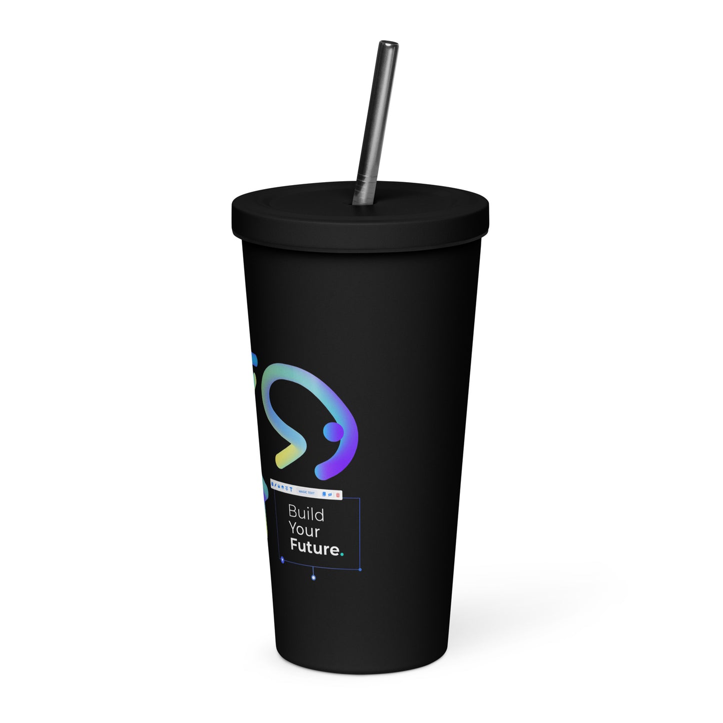 Builderall insulated tumbler with a straw